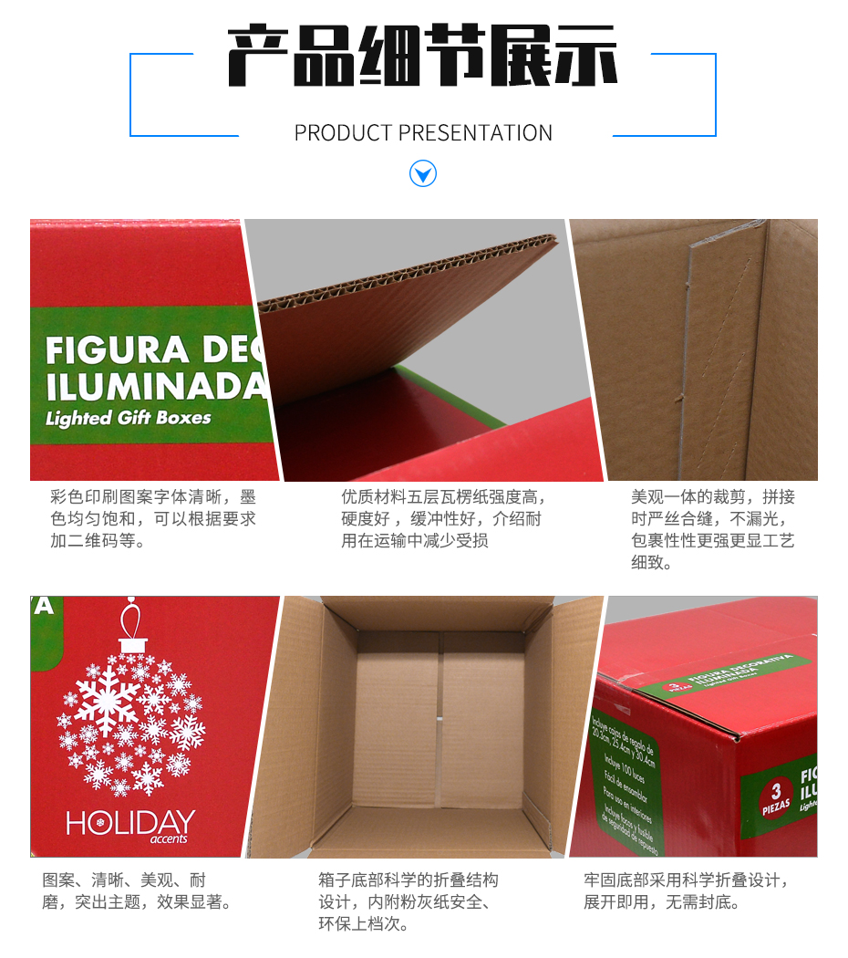 圣诞节礼物包装彩箱产品细节
