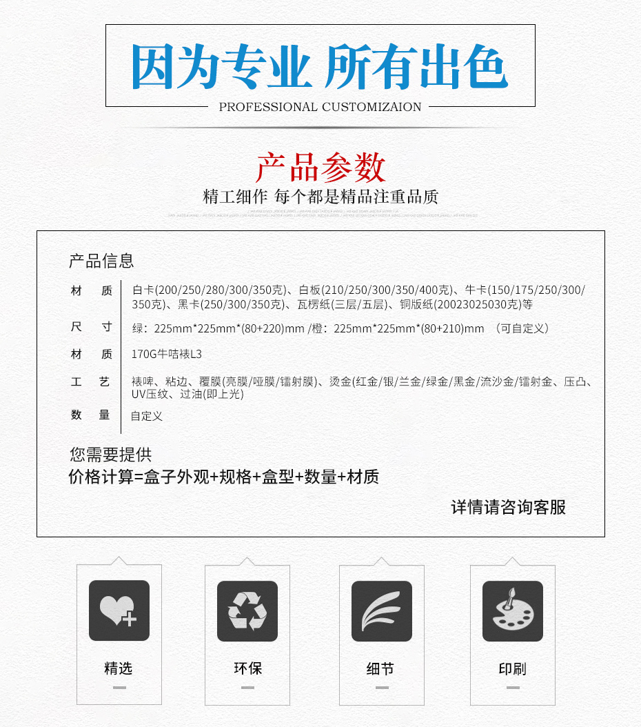 食品包装彩盒参数
