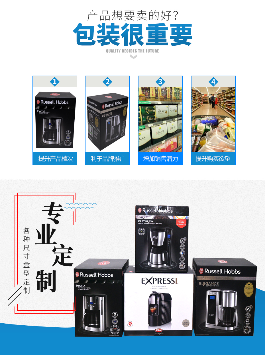 咖啡机彩箱包装定制