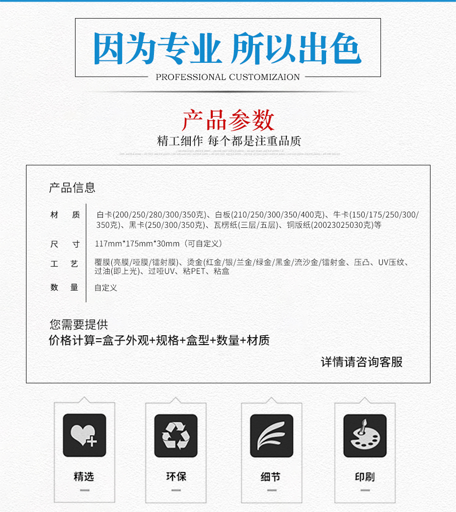 手机壳包装彩盒参数