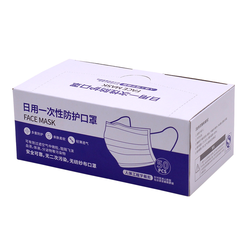 口罩包装彩盒，防护口罩包装盒