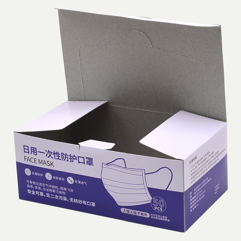 口罩包装彩盒，防护口罩包装盒